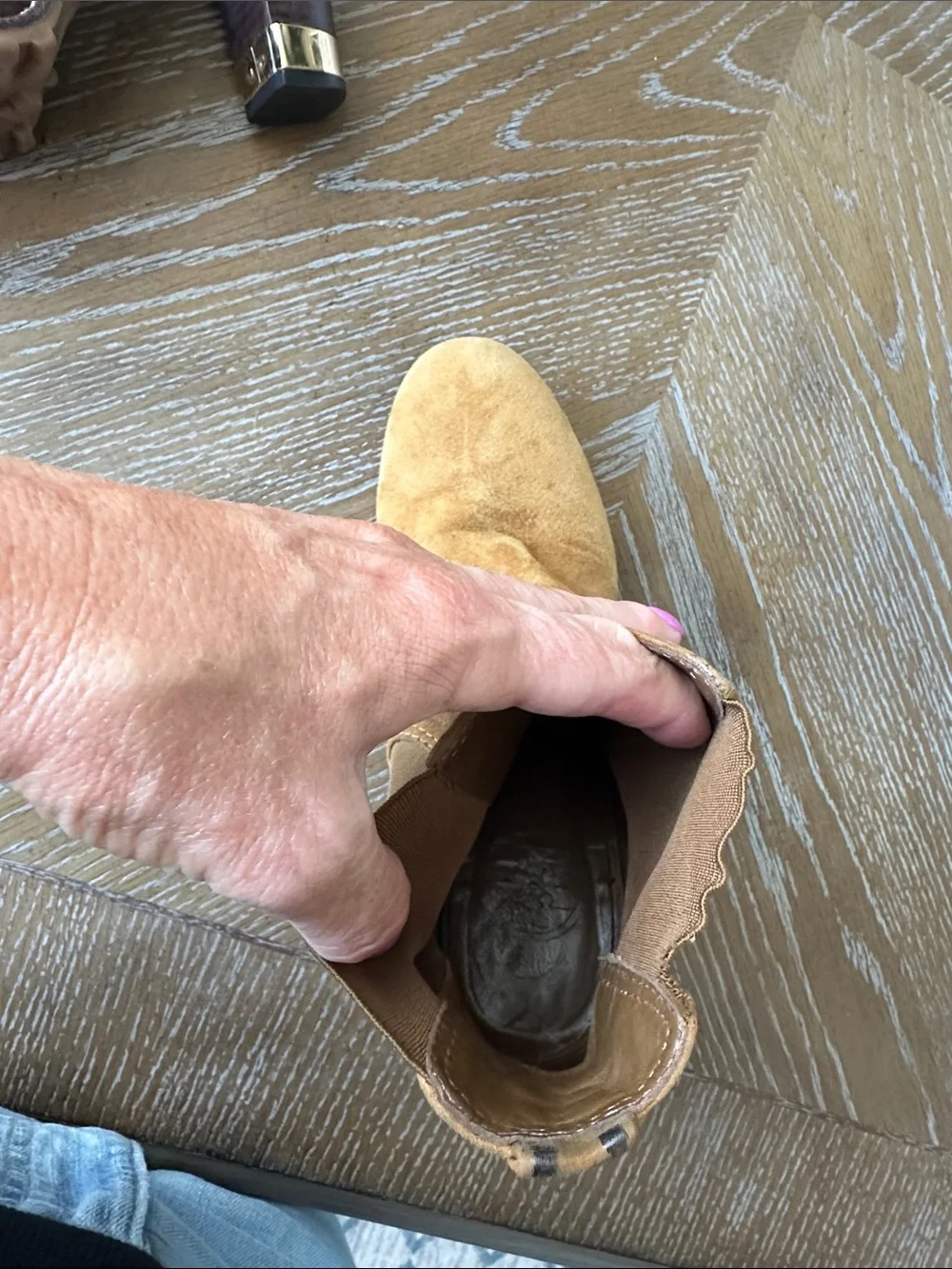 Women’s Suede Tory Burch Ankle Boots in Camel